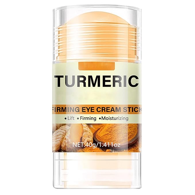 Turmeric Booster Eye Cream Stick, Turmeric Eye Stick for Dark Circles and Puffiness, Under Eye Cream Anti Aging Hydrating Reduces Fine Lines Wrinkles Under Eye Bags 1.41 OZ