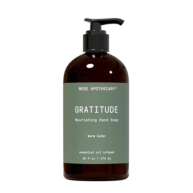 Muse Apothecary Hand Ritual - Botanical Collection - Aromatic and Nourishing Hand Soap, Infused with Natural Aromatherapy Essential Oils - 16 oz, Warm Cedar