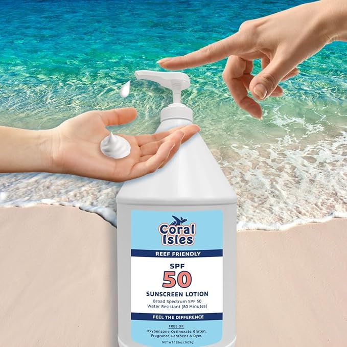 Rocky Mountain Sunscreen SPF 50 Gallon Lotion | Broad Spectrum UVA/UVB Protection | Hawaii 104 Reef Act Compliant (Oxybenzone & Octinoxate Free) | Water Resistant 80 Min. | Fragrance Free | 128 Fl Oz