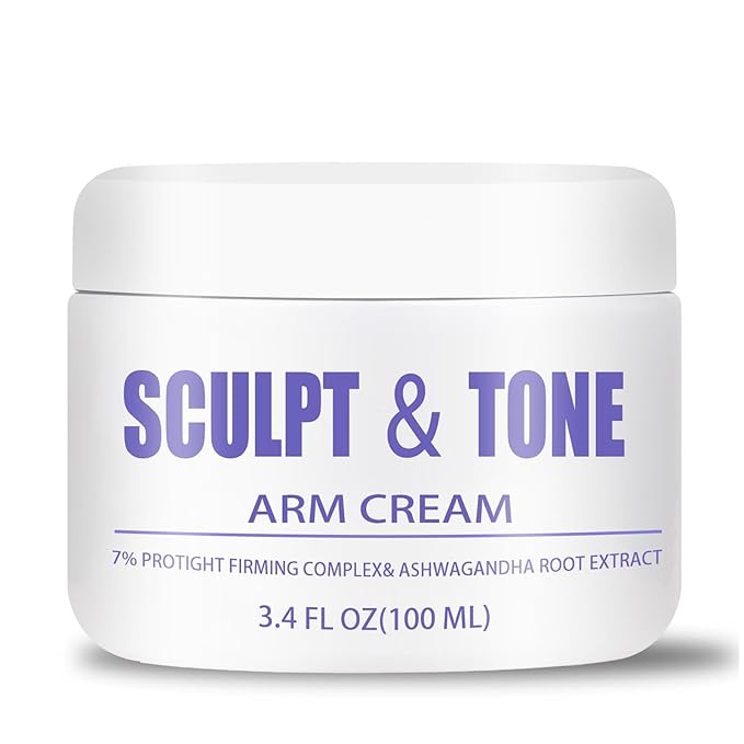 Sculpt & Tone Arm Cream - 7% Pro Tightening Firming Complex with Ashwagandha Root Extract - Smooths The Look Of Wrinkles, Deeply Hydrates, Firms The Look Of Crepey Texture On The Arms - 100ml (1)