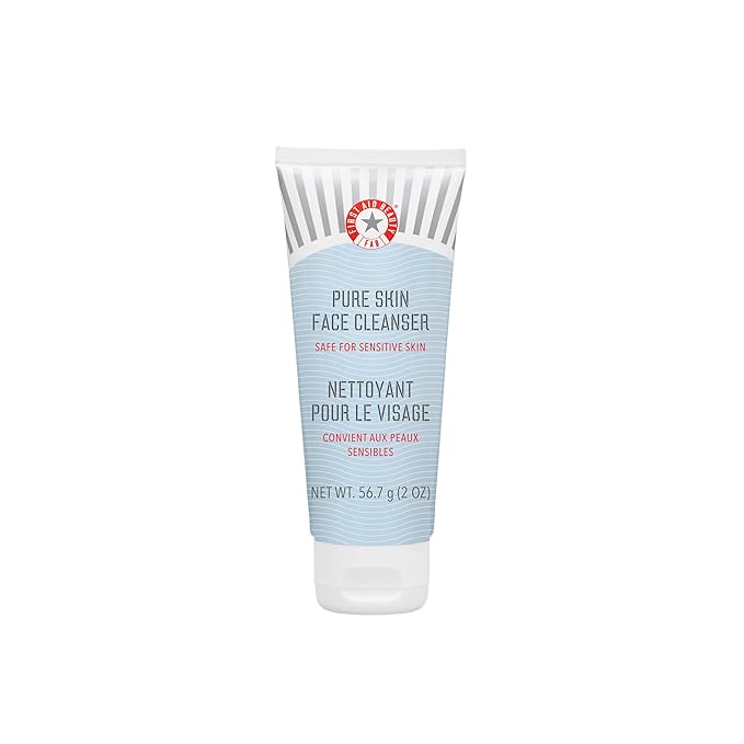 First Aid Beauty - Pure Skin Face Cleanser, Effectively Removes Makeup, Dirt, and Impurities, Gentle Cleanser Leaves Skin Soft & Supple, Safe for Sensitive Skin, Fragrance Free, 2 oz