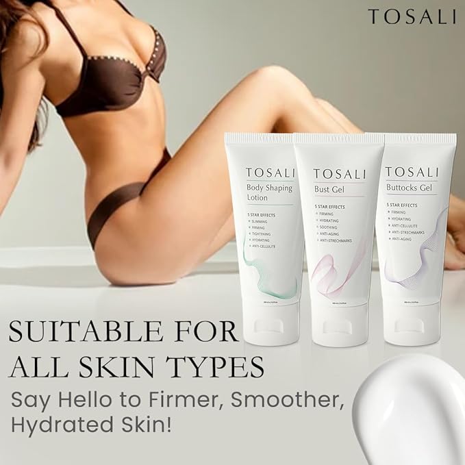 Firming & Skincare Set with Free Nourishing Cream – Buttocks Gel, Breast Firming Cream, Body Lotion, Peeling Mask, Wrinkle Serum & Face Cream – Hydrating, Anti-Aging & Skin Tightening