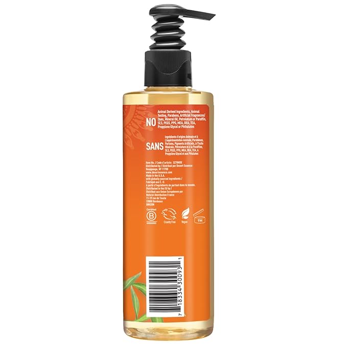 Desert Essence Thoroughly Clean Face Wash with Sea Kelp, Tea Tree Oil, Nourishing Castile Soap, Coconut Oil & More - Gently Remove Dirt & Impurities Without Drying Skin - Vegan, Sulfate Free - 8.5oz