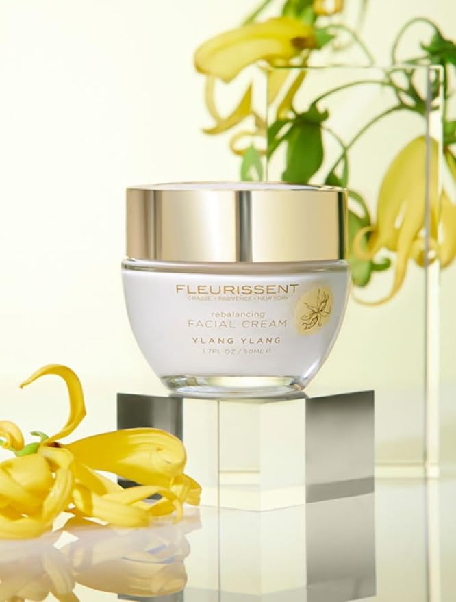 Fleurissent Rebalancing Facial Cream with Ylang-Ylang – Lightweight Moisturizer for Oily & Combination Skin, Supports Shine Control, Hydrates & Refreshes, Daily Use for Healthy-Looking Skin, 1.7 FL OZ