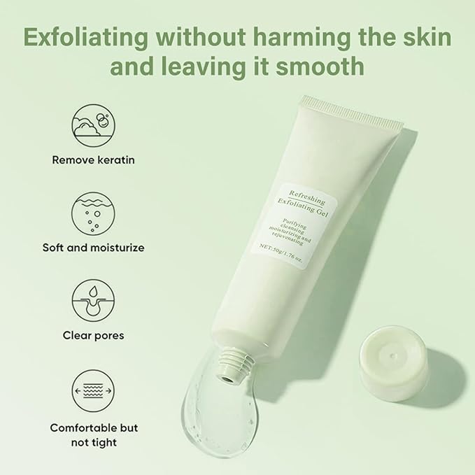 Purifying Exfoliating Gel - Green Tea Gentle Exfoliate Deep Cleansing, Exfoliating Gel for Face Moisturizing, Facial Scrub for All Skin Types, Cleans Dirt & Oils Skin Care (Green, 1Pcs)