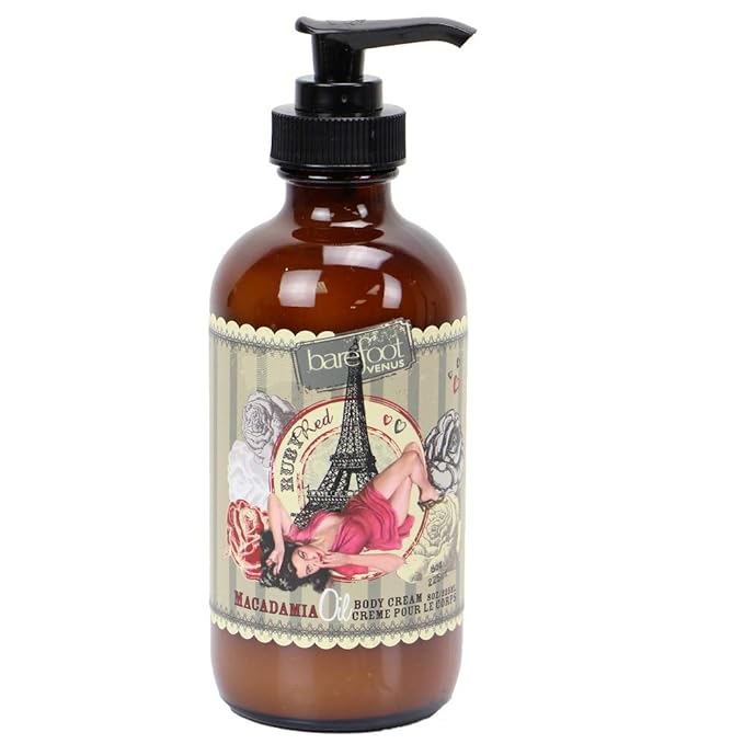 Barefoot Venus Macadamia Nut Oil and Almond Oil Body Cream 225 ML / 8 Oz (Ruby Red)