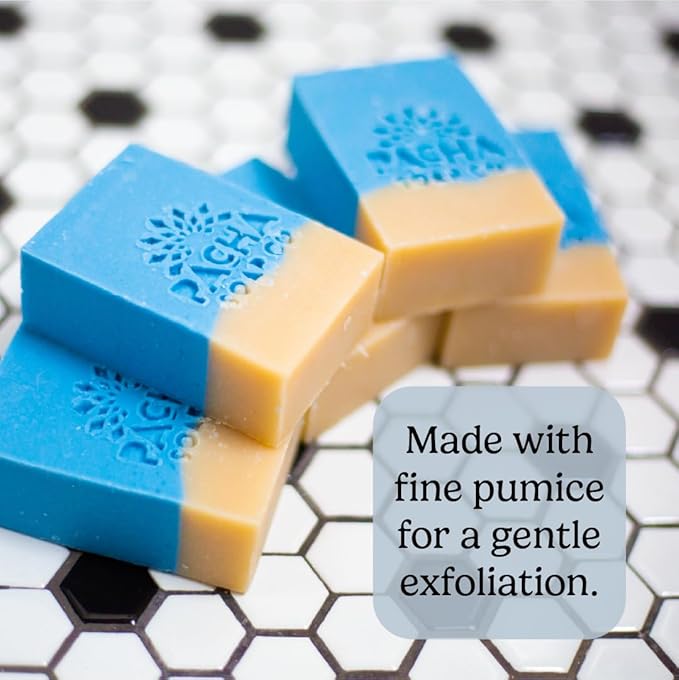 Pacha Soap Co. Bar Soap, Sand & Sea, 3-Pack (4 oz ea) - Scents of Clary Sage & Sandalwood, Premium, Handcrafted, Hydrating, Natural Face Wash, Hand Cleanser, Body Wash, Soothing Essential Oils