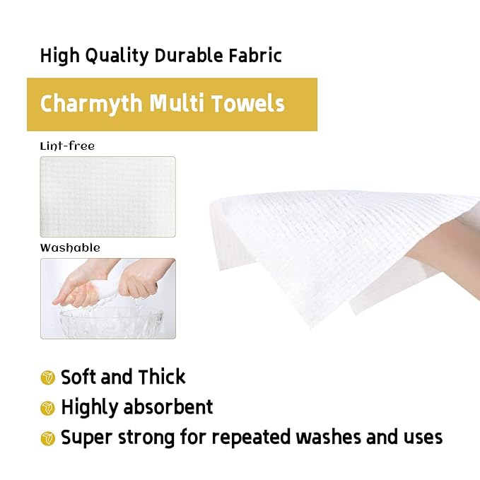 Disposable Face Towels 30 Count Extra Thick, Soft & Skin-Friendly Makeup Remover Wipes - Organic, Cruelty-Free, Degradable Dry Towels for Sensitive Skin