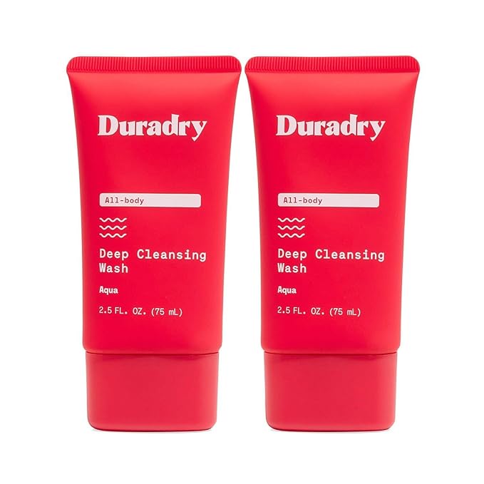Duradry Deodorizing Body Wash for Women and Men – Odor Control, Deep Cleansing, Nourishes and Moisturizes Skin, Made with Natural Ingredients – Aqua Fragrance, Travel Size – 2.5 Fl Oz (Pack of 2)