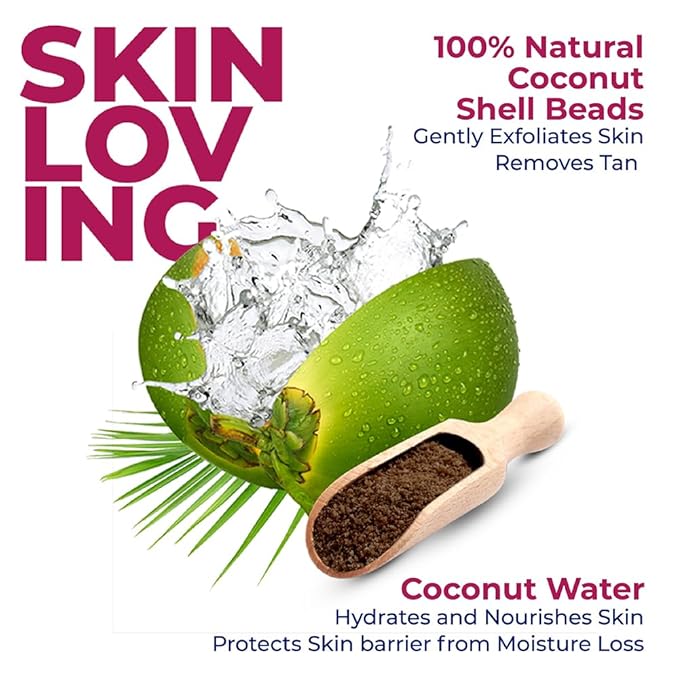 Parachute Advansed Coconut Exfoliating Body Wash | Deep Cleanse & Hydrate | Soap-Free, Paraben-Free with Natural Coconut Water & Shell Beads | Gentle for All Skin Types | 8.4 Fl Oz (Pack of 3)