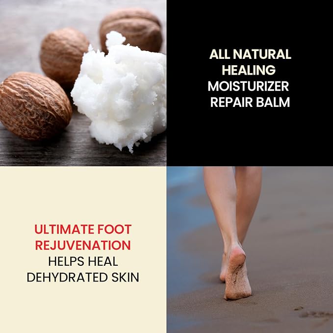 All-Natural Advanced Formula Foot Cream, Shea Butter, Organic Aloe Vera & Tea Tree Oil, Care for Dry, Cracked Heels & Calloused Feet, Healing Moisturizer Repair Balm, 4.5 oz