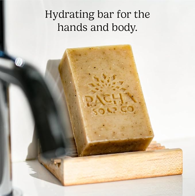 Pacha Soap Co. Bar Soap, Dirty Hippie, 3-Pack (4 oz ea) - Scents of Patchouli, Nutmeg, & Clove - Premium, Handcrafted, Hydrating, Natural Face Wash, Hand Cleanser, Body Wash, Soothing Essential Oils