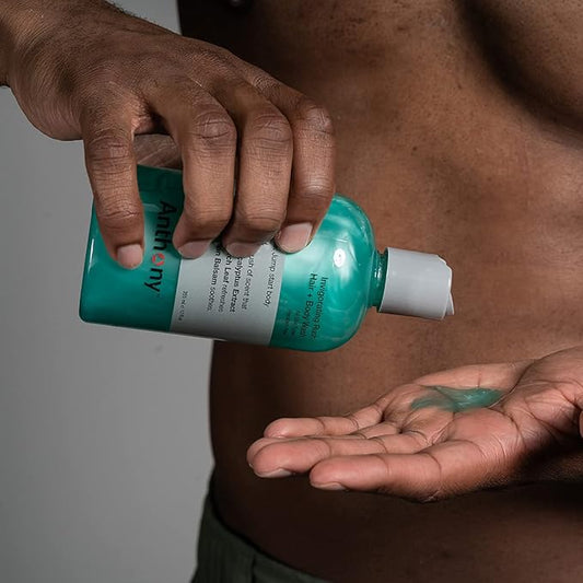 Anthony Mens Body Wash and Shampoo: Invigorating Rush 2-In-1 Liquid Gel Soap & Hair Shampoo, Pine Wood Scent, Hydrating with Eucalyptus, Canadian Balsam, Birch Leaf, Charcoal, Sea Kelp, 12 Fl. Oz