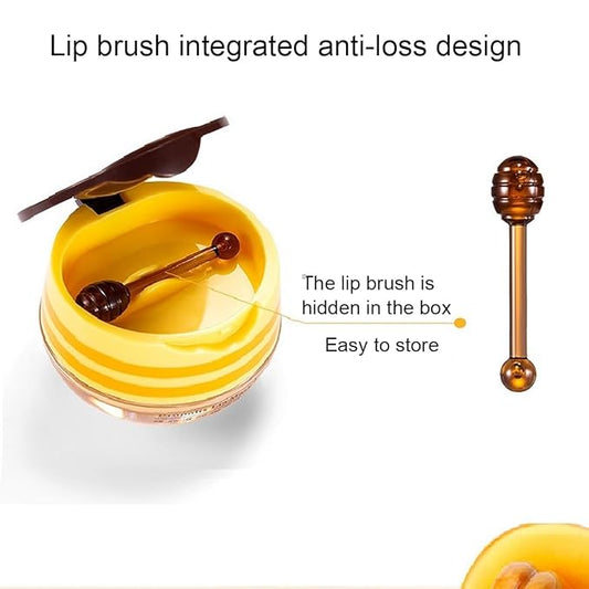 2 PCS Bee Lip Balm Honey Pot,Honey Lip Mask,Honey Propolis Lip Mask Moisturizing Moisture Nourishing Dry & Chapped Lips,Lip Care and Reduces Lip Lines