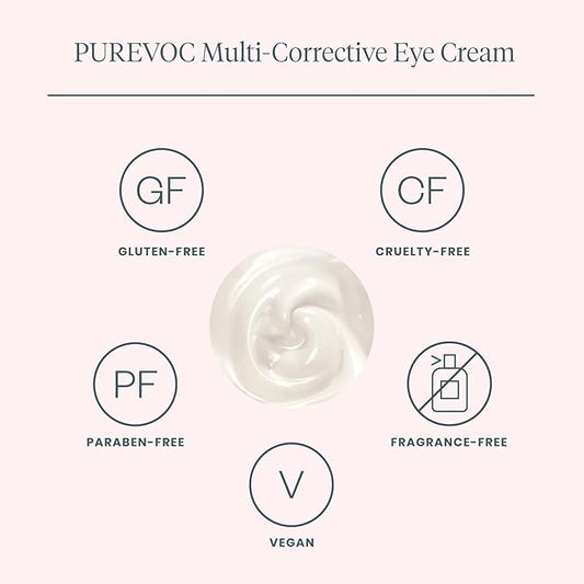 Wonderskin Purevoc Eye Cream for Dark Circles and Puffiness 0.5 Oz - Under Eye Cream for Women and Men with Mango & Shea Butter, Squalane - Fragrance-Free