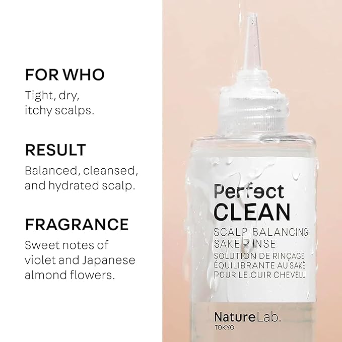 NatureLab.TOKYO Perfect Clean Clarifying Scalp Scrub 2-in-1 Shampoo and Scalp Scrub Hair Treatment (8.1 oz) & Perfect Clean Scalp Balancing Sake Rinse (7 oz)