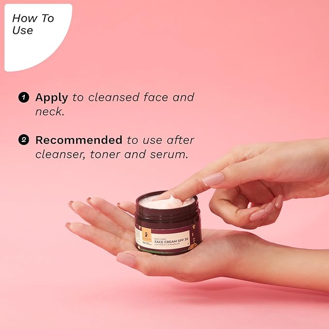 Pilgrim Red Vine Vitamin C Face Cream SPF 30 | with Rosehip Oil (PA+++) | Fights Wrinkle | Provides Long Lasting Sun Protection | 1.76 Oz (50gm)