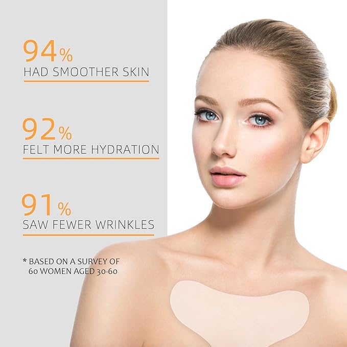 Chest Wrinkle Pads-2 Pcs Silicone Patches for Wrinkles, Anti Wrinkle Patches for Decollete & Cleavage, Anti Aging Wrinkle Remover, Reusable Overnight Wrinkles Treatment While Sleeping