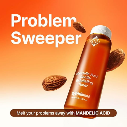 [BY WISHTREND] Mandelic Acid 5% Skin prep Water, Gentle Skin Korean exfoliator for face, Aha Bha Toner, Ideal for Sensitive Skin (5.1 Fl Oz (Pack of 1))