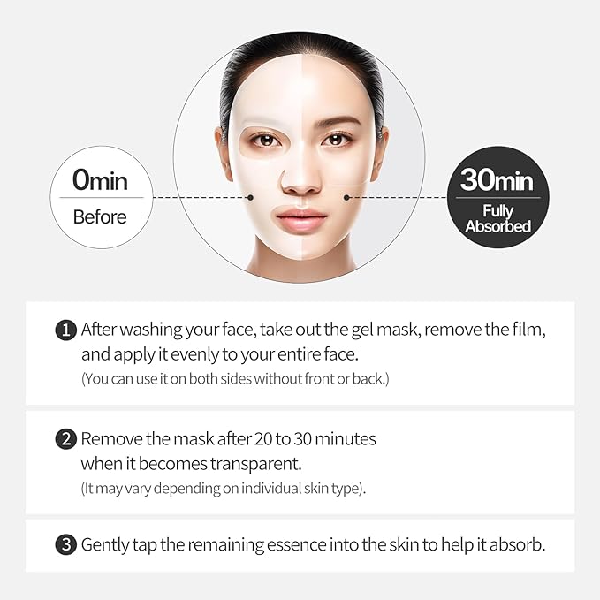 COSNORI Vitamin C Hydrogel Mask [6 Pack] - Supports a Brighter-Looking Complexion, Hydrating, Korean Facial Sheet Mask, 0.98 oz (28g)