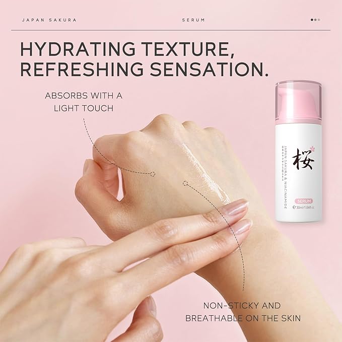 Sakura Skin Care Set, Cherry Blossom Collagen Rejuvenating Facial Kit, Skin Care for Kids & Women with Cleanser, Toner, Serum, Eye Cream, Travel Size Skincare, Nourishing, All Skin Types (9 PCS)