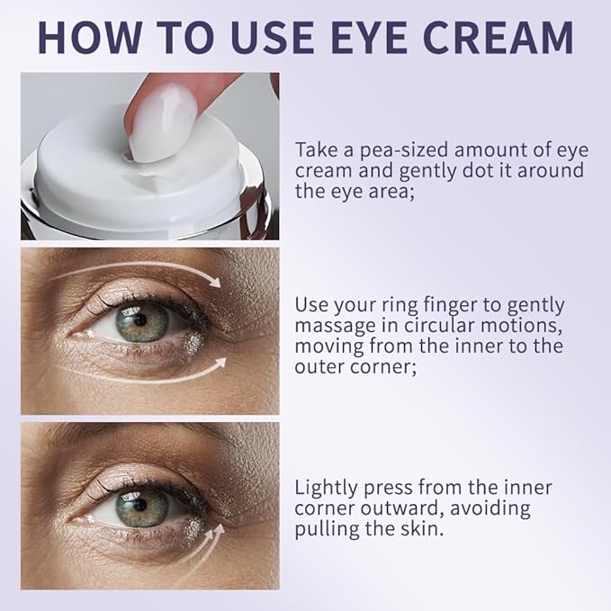 Retinol Vitamin C Eye Cream & Serum Set for Anti-Aging Treatment - Gentle Formula for Sensitive Skin (30g/1 OZ and 8ml/0.27 OZ)