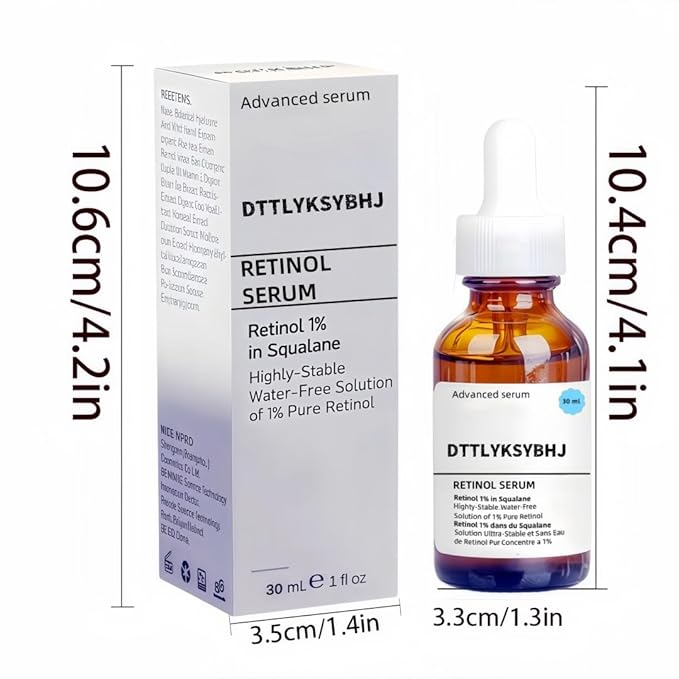 1% Retinol Serum in Squalane - Anti-Aging Formula to Reduce Wrinkles, Fine Lines & Improve Skin Texture - For Smooth, Firm Skin - 30ml