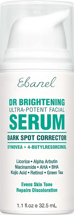 Ebanel Dark Spot Remover for Face & Body, Brightening Serum with Synovea HR, Alpha Arbutin, Niacinamide, Kojic Acid, Dark Spot Corrector for Hyperpigmentation, Discoloration, Melasma and Age Spots