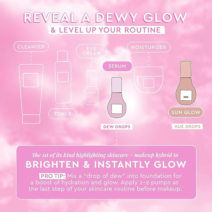 Glow Recipe Stocking Stuffer Niacinamide Serum Dew Drops Ornament - Hydrating Face Serum & Illuminating Makeup Primer for Dewy, Glass Skin + Hyaluronic Acid for Plumping & Highlighting (15 ml)