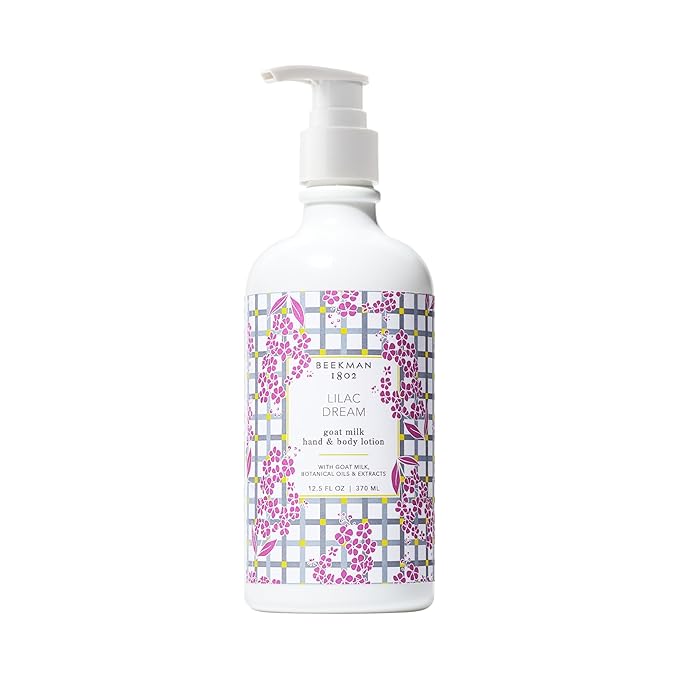 Beekman 1802 Goat Milk Body Lotion, Lilac Dream - Scented - 12.5 oz - Hydrating & Deeply Moisturizing - With Shea Butter & Jojoba Seed Oil, Good for Sensitive Skin, Cruelty Free