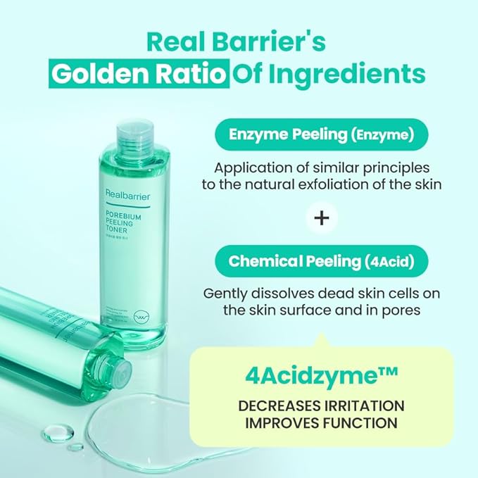 Real Barrier | Porebium Peeling Toner | Face Toner for Blackhead Control | Dead Skin Cells Exfoliator for Sensitive Skin | No Sebum Solution for Oily Skin | Korean Skincare |10.31 fl oz (305ml)