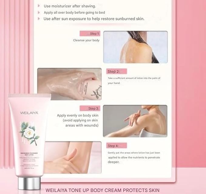 Camellia Flower Extract Face Body Cream Tone-Up SPF30 PA+++ & Niacinamine Fragrance Body Lotion Brightening, Anti Aging, Moisturing