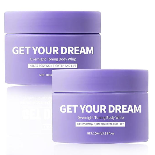 Get Your Dream Overnight Toning Whip,Skin Tightening Cream For Body,Bodys Firming and Tightening Cream-Natural Body firming Oil Suitable for All Skin Types(2PC)