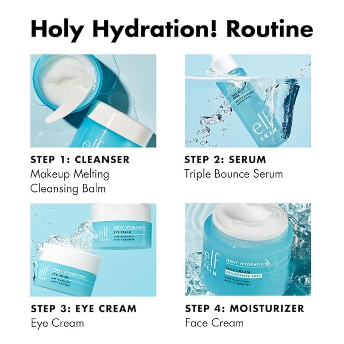e.l.f. SKIN Mini Holy Hydration! Face Cream, Moisturizer For Nourishing & Plumping Skin, Infused With Hyaluronic Acid, Vegan & Cruelty-Free, 0.529 Oz