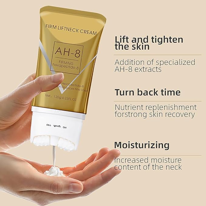 AH-8 Firming Neck Cream for Crepey Skin Body Care Comfort, Moisturizing Tightening Roller Neck Skin Repair Lotions for Women with Day & Night Use