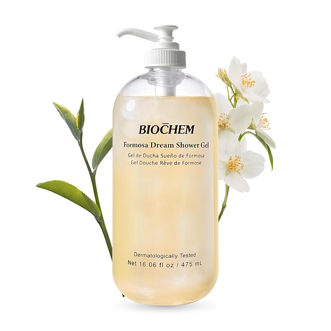 BIOCHEM Formosa Dream Shower Gel, Natural Body Wash for Hydrating, Refreshing & Moisturizing for All Skin Types, Women & Men, Soothes Dryness, Redness & Body Breakouts with Plant-Based Cleansers 16 oz