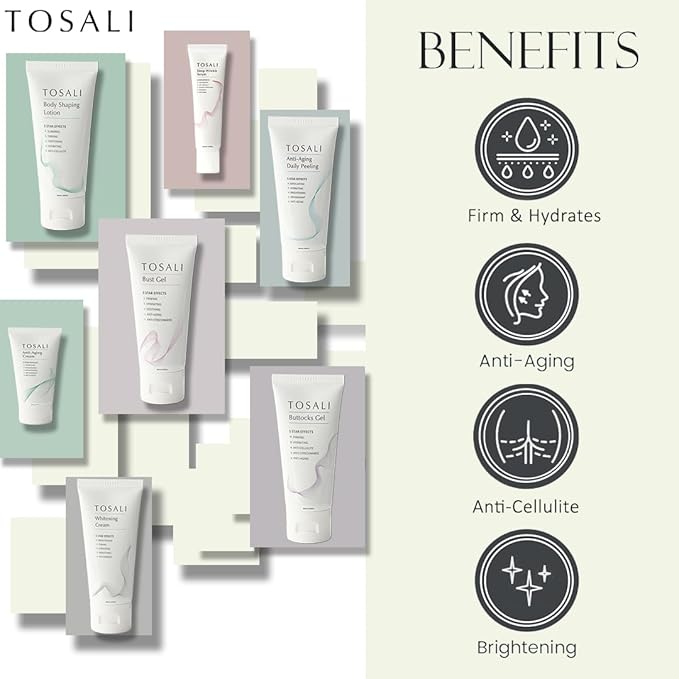 Firming & Skincare Set with Free Nourishing Cream – Buttocks Gel, Breast Firming Cream, Body Lotion, Peeling Mask, Wrinkle Serum & Face Cream – Hydrating, Anti-Aging & Skin Tightening