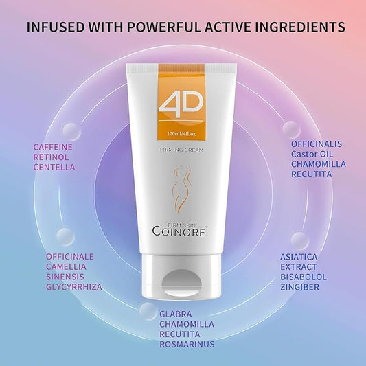 B Flat Belly Firming Cream - Fast Absorbing Moisturizer Firming, Tightening Cream for Belly, Thigh & Buttocks for Women & Men, 4.0 Fl Oz