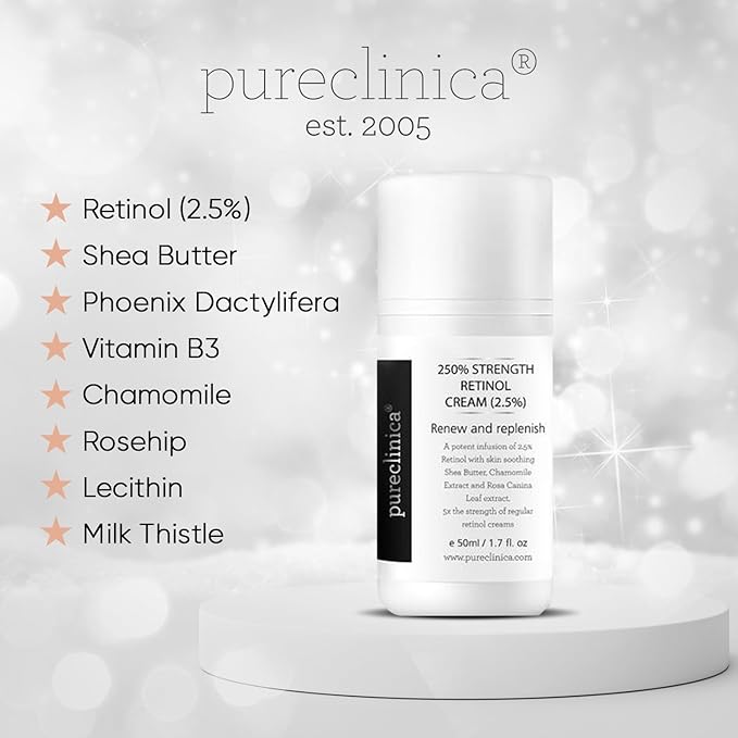 250% Strength Retinol Cream – 50ml/ 1.7 fl. oz. Potent Anti-Aging, with 2.5x Active Ingredients Compared to Competitors (6 Bottles)