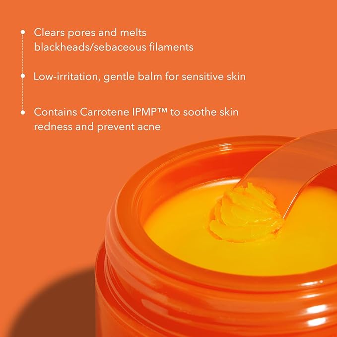 APRILSKIN Carrotene IPMP Hydromelt Cleansing Balm, 3.04 fl.oz, Noncomedogenic, Grapefruit Peel Oil, O-Cymen-5-Ol helps reduce blackheads & breakouts, for sensitive & oily skin, Korean Skincare