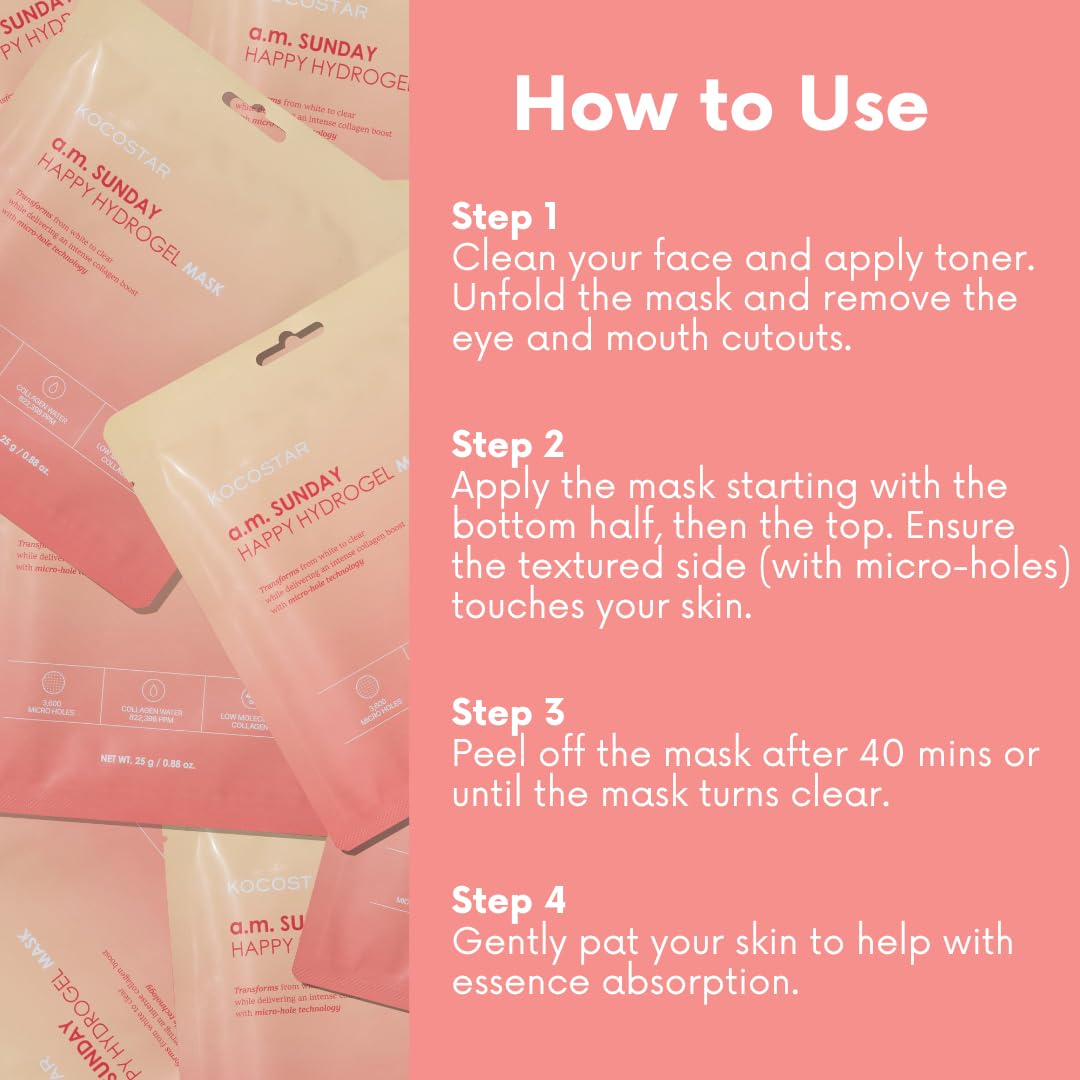 Norwegian Collagen Hydrogel Face Mask – Patented Bio-Collagen Overnight Sheet Mask with Hyaluronic Acid for Intense Hydration & Skin Elasticity – Korean Skincare for Anti-Aging & Firming – 1 Sheet (0.88 oz)