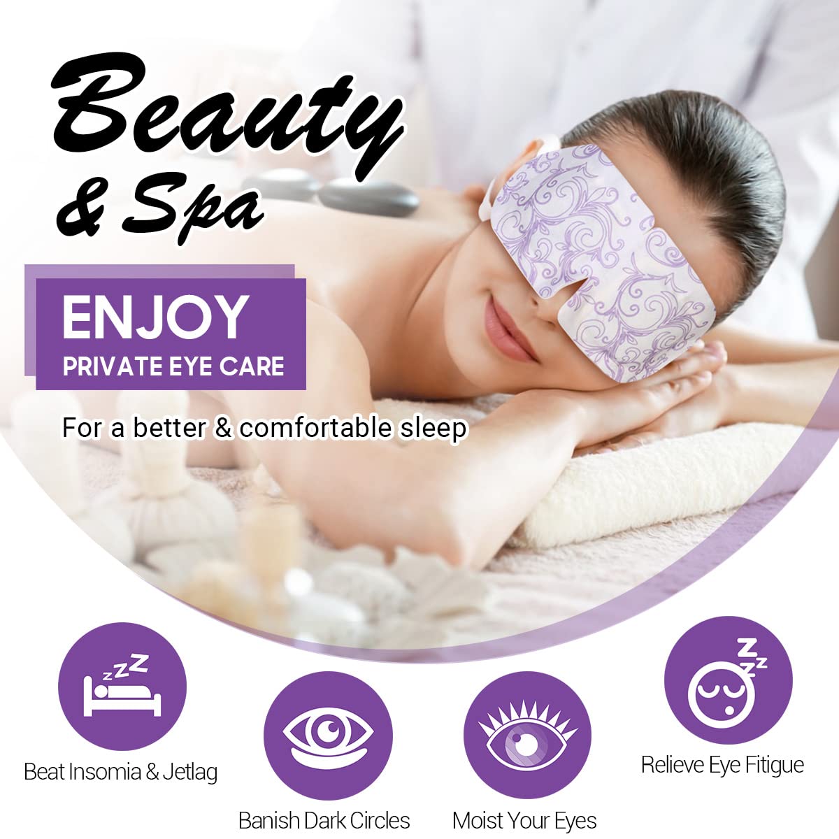 16 Packs Steam Eye Masks for Dry Eyes, Lavender Heated Eye Mask, Relief Eyes Fatigue & Dark Circle, Heat Sleep Mask for Puffiness, Disposable Eye Mask, Moist Hot Compress Eye Patch for Sleeping