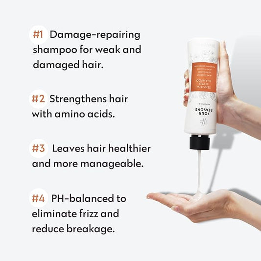 No nothing Hair Repair Shampoo for dry damaged hair - Fragrance Free - fortified with Amino Acids 10.15 oz