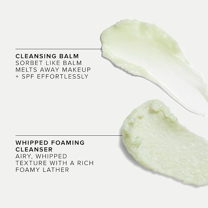 Farmacy Deep Double Cleanse Skincare Gift Set - Green Clean Makeup Remover Cleansing Balm & Whipped Foaming Face Wash for Oily Skin - Melts Away Makeup & Helps Promote Healthy Skin (2 Count)