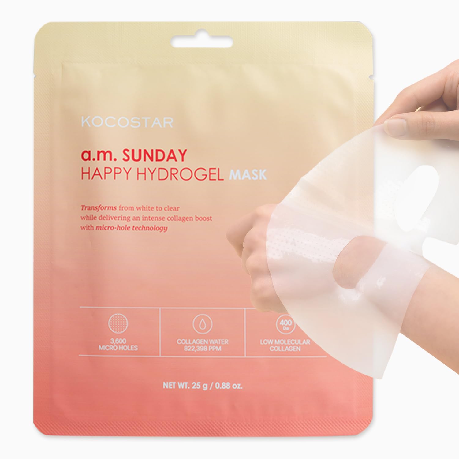 Norwegian Collagen Hydrogel Face Mask – Patented Bio-Collagen Overnight Sheet Mask with Hyaluronic Acid for Intense Hydration & Skin Elasticity – Korean Skincare for Anti-Aging & Firming – 1 Sheet (0.88 oz)