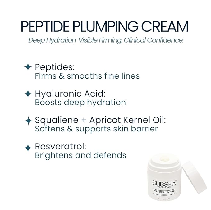 Peptide Plumping Cream – Doctor-Developed Anti-Aging Moisturizer with Peptides, Hyaluronic Acid & Resveratrol – Hydrates, Firms & Smooths Fine Lines – 1.66 oz