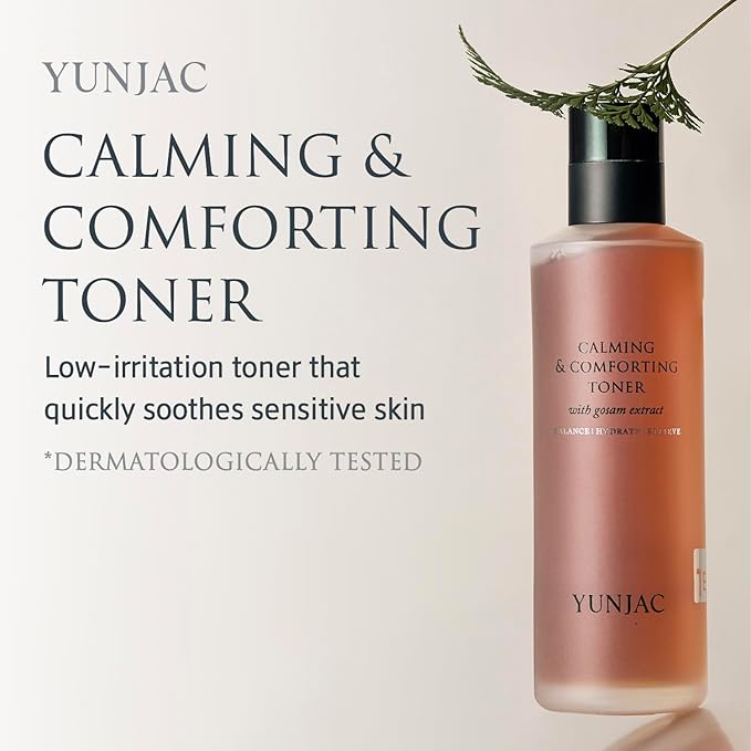 YUNJAC Calming & Comforting Toner (5.07 fl oz) - Low Irritation Toner for Sensitive Skin. Instant Cooling Solution with PHA for Smoother Skin. for Daily Use.