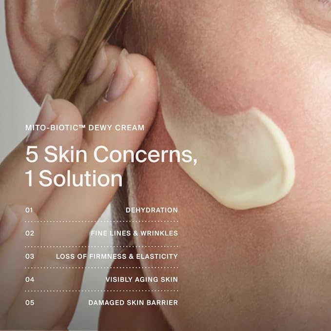 Timeline Mito-Biotic™ Travel Size Dewy Cream Lightweight Moisturizer With Peptides to Hydrate, Plump & Protect Dry Skin - .5mL