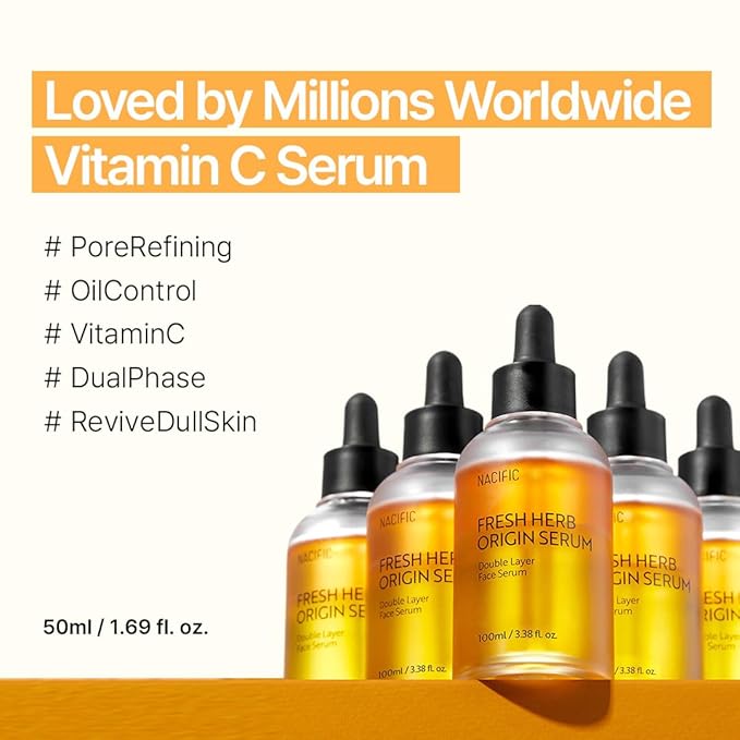 NACIFIC Fresh Herb Origin Facial Serum 1.69fl.oz 50ml Essence with Vitamin B, Vitamin C and botanical oil Essence Radiance Skin's moisture barrier Korean skincare for All skin types