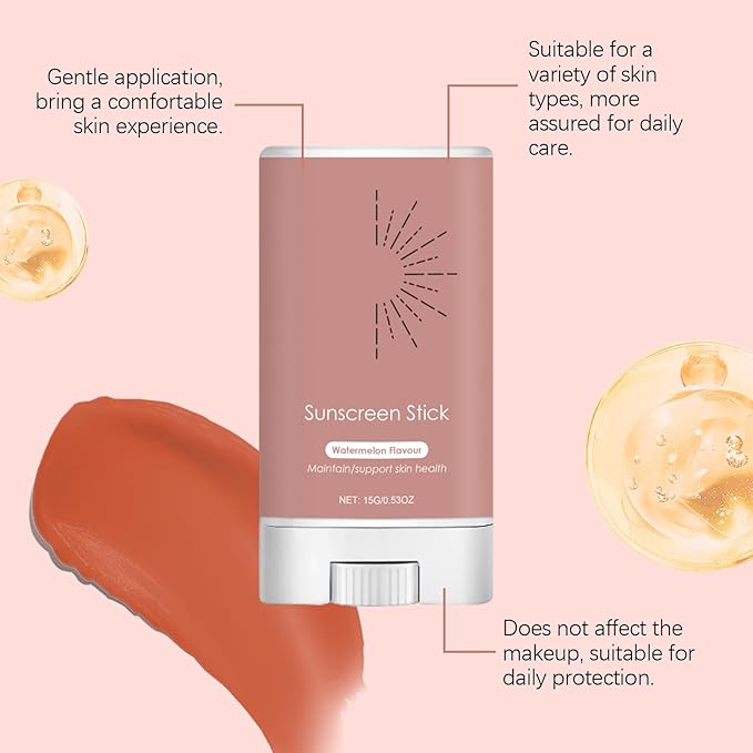 Face Sunscreen Stick, Travel Size Sunscreen, Mini Sunblock, No White Cast, Non-Greasy, Long-Lasting UV Protection, Sun Stick for Face and Body, Suitable for All Skin Types